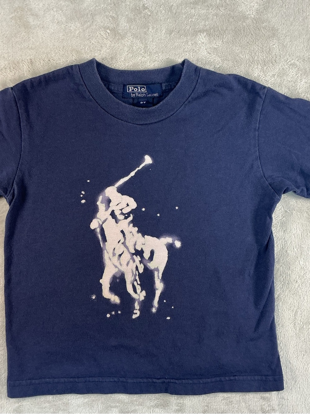 Ralph Lauren Navy Tee with Pale Polo Player Graphic